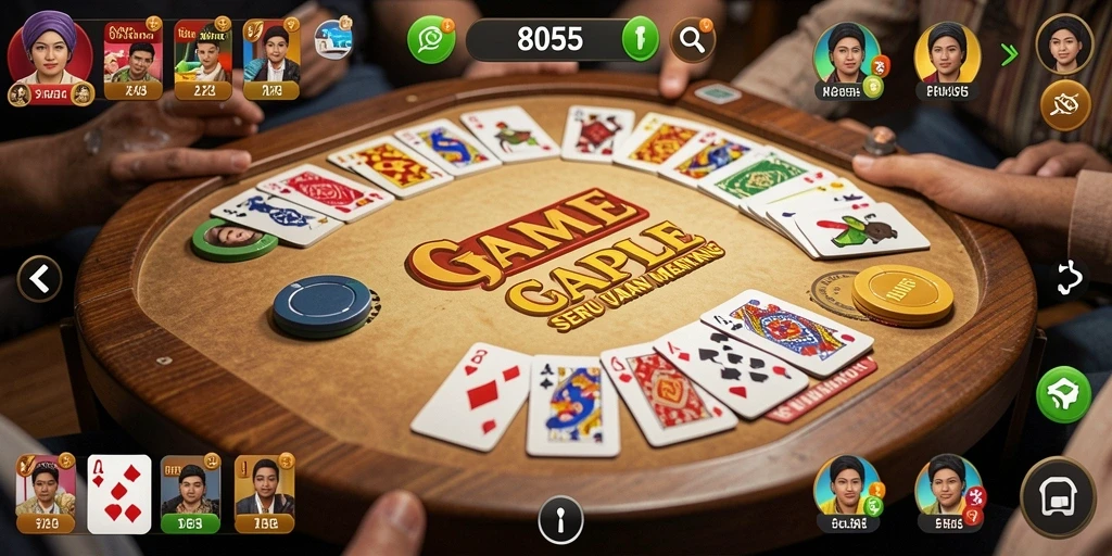 Tampilan gameplay seru dalam game Gaple 8055.