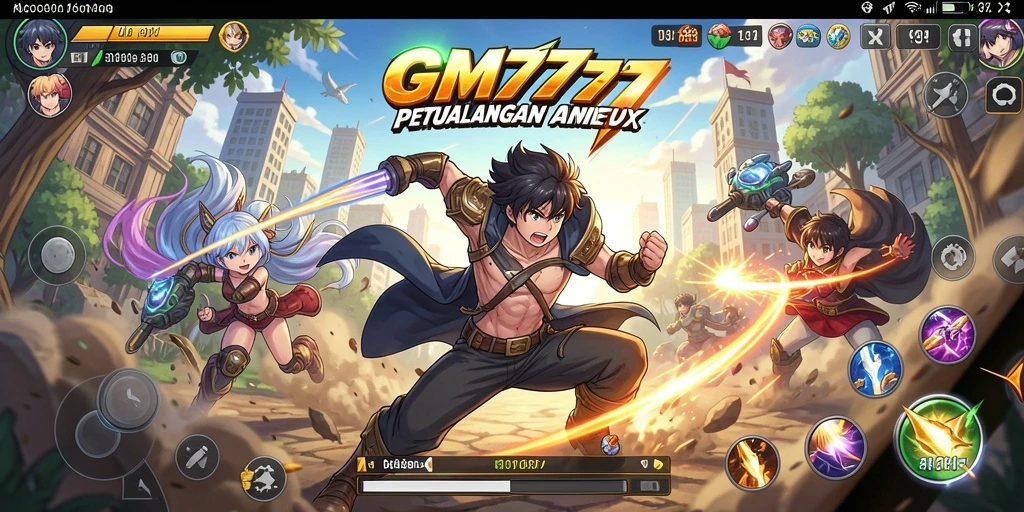 Tangkapan layar gameplay GM777 yang menampilkan pertarungan mendebarkan dalam dunia Anime.
