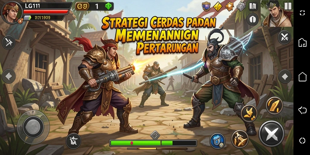 Screenshot utama LG111 menunjukkan aksi pertempuran strategis yang mendebarkan.