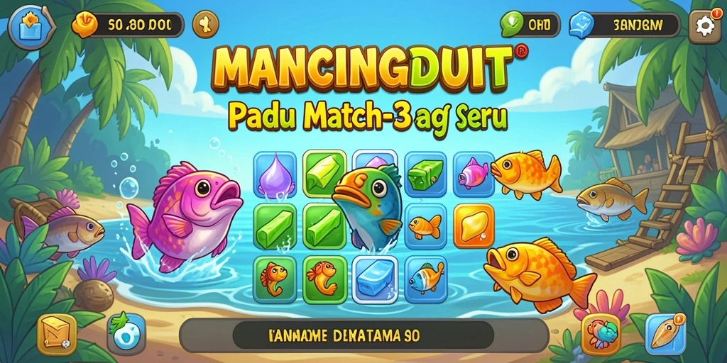 Tampilan gameplay seru dari MANCINGDUIT dengan warna-warna cerah.