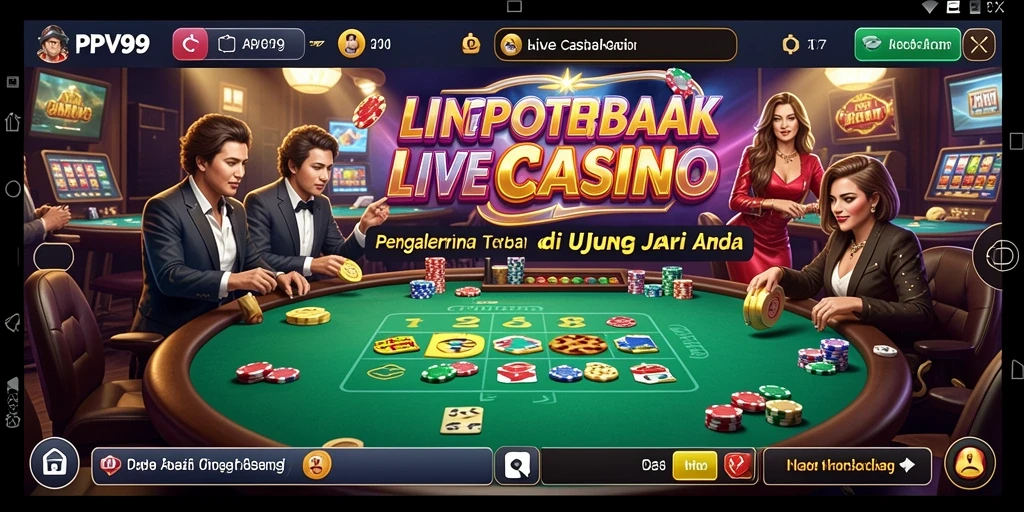 Screenshot PPV99 menampilkan dealer langsung saat berinteraksi dengan pemain.
