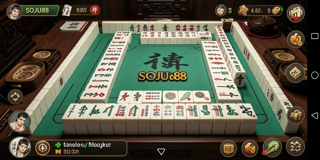 Gameplay menarik dari <strong>SOJU88</strong> dengan ubin Mahjong yang berwarna-warni.
